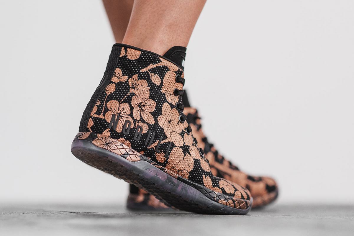 Nobull Superfabric High-Top Women's Trainers Rose Gold Pink | Australia (PW1863)
